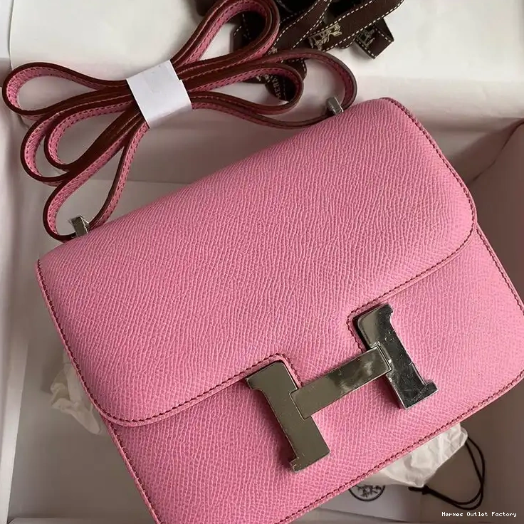 Constance Hardware Hermes Bag Epsom Leather In Pink Palladium 0421